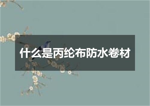 什么是丙纶布防水卷材