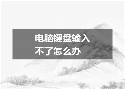 电脑键盘输入不了怎么办