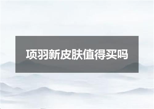 项羽新皮肤值得买吗