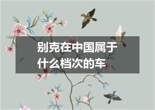 别克在中国属于什么档次的车