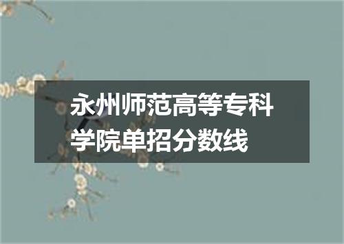 永州师范高等专科学院单招分数线