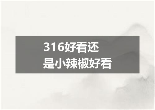 316好看还是小辣椒好看