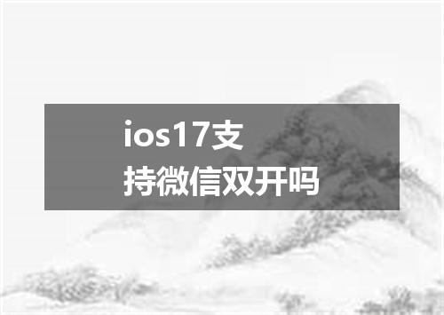 ios17支持微信双开吗