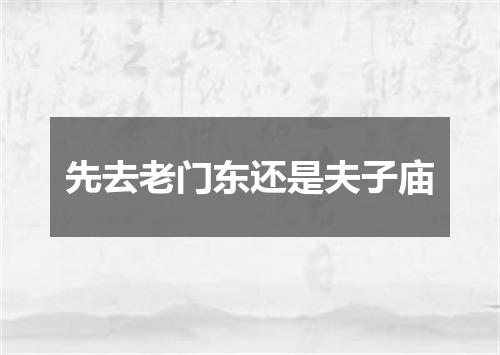 先去老门东还是夫子庙