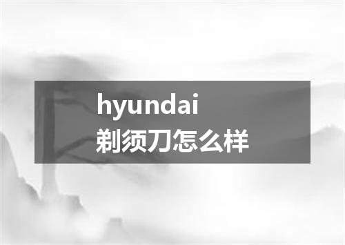 hyundai剃须刀怎么样