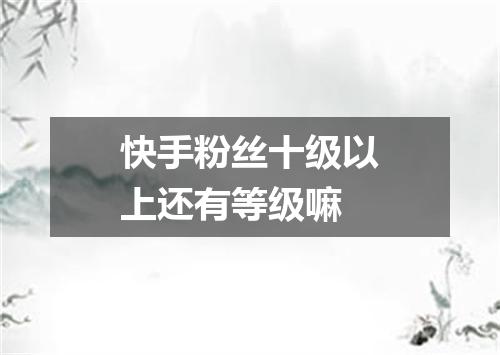 快手粉丝十级以上还有等级嘛
