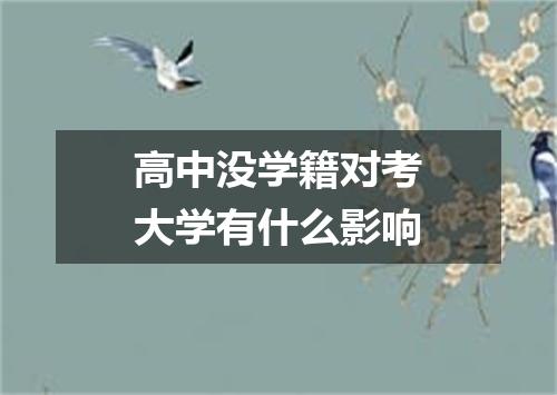 高中没学籍对考大学有什么影响