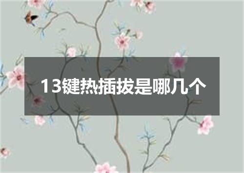 13键热插拔是哪几个