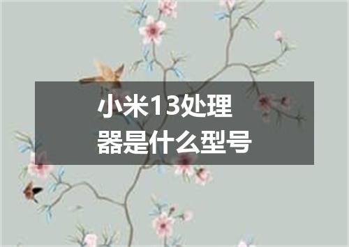 小米13处理器是什么型号