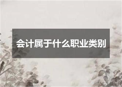 会计属于什么职业类别