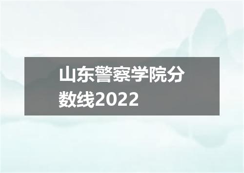 山东警察学院分数线2022