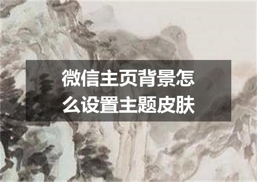 微信主页背景怎么设置主题皮肤