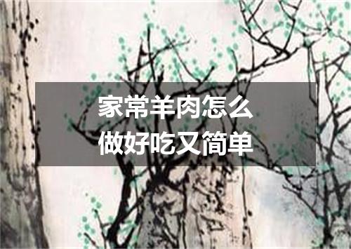 家常羊肉怎么做好吃又简单