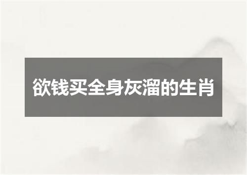 欲钱买全身灰溜的生肖
