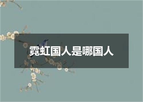 霓虹国人是哪国人