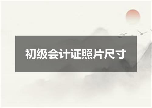 初级会计证照片尺寸