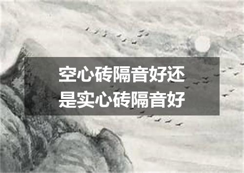 空心砖隔音好还是实心砖隔音好