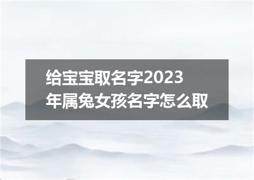 给宝宝取名字2023年属兔女孩名字怎么取