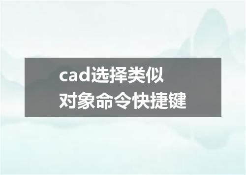 cad选择类似对象命令快捷键