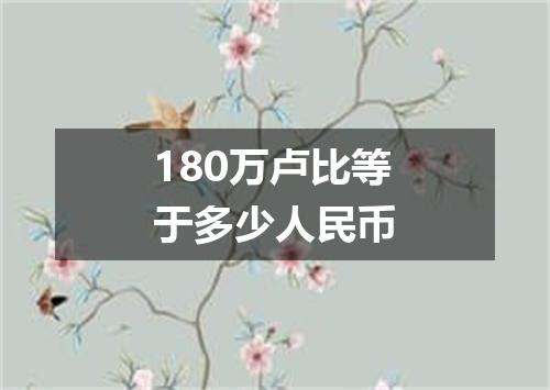 180万卢比等于多少人民币