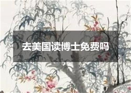 去美国读博士免费吗