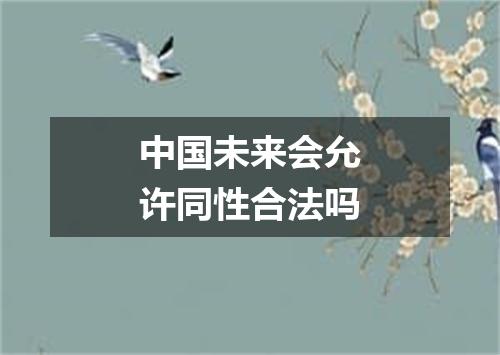 中国未来会允许同性合法吗
