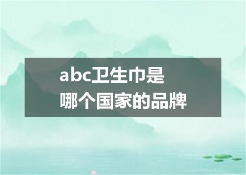 abc卫生巾是哪个国家的品牌