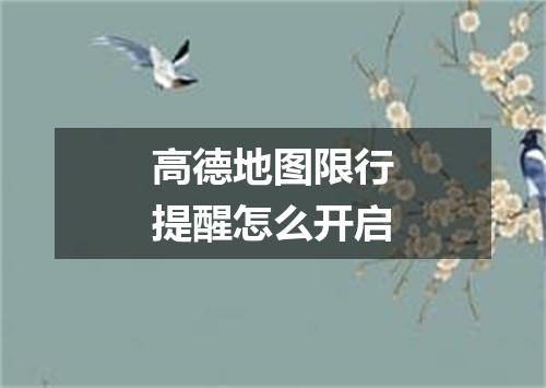 高德地图限行提醒怎么开启