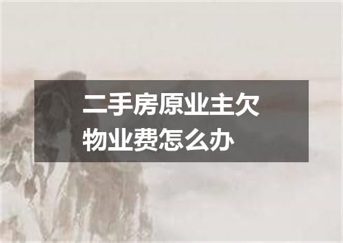 二手房原业主欠物业费怎么办