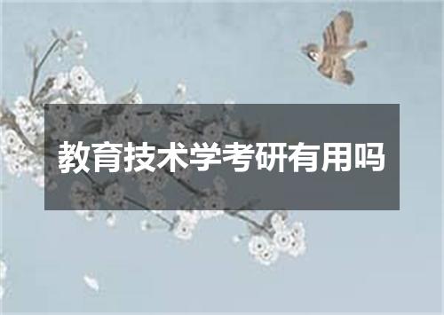 教育技术学考研有用吗
