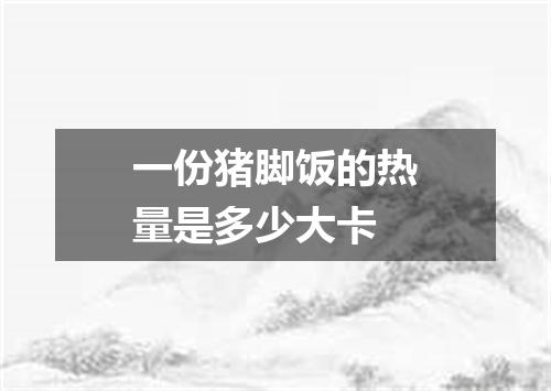 一份猪脚饭的热量是多少大卡