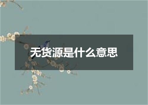 无货源是什么意思