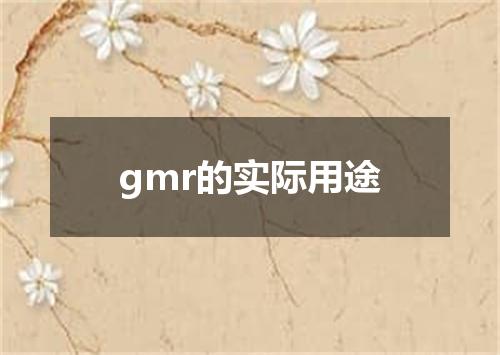 gmr的实际用途