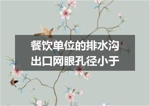 餐饮单位的排水沟出口网眼孔径小于