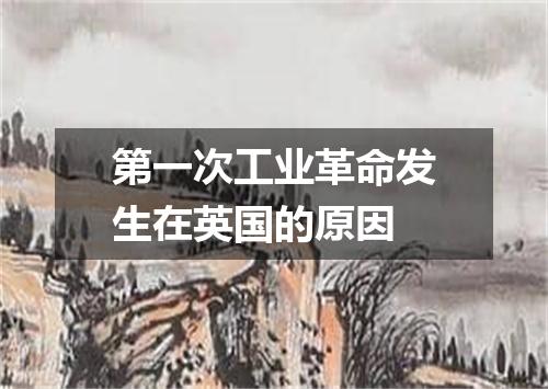 第一次工业革命发生在英国的原因