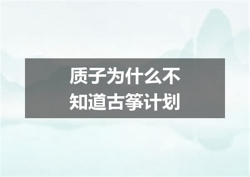 质子为什么不知道古筝计划