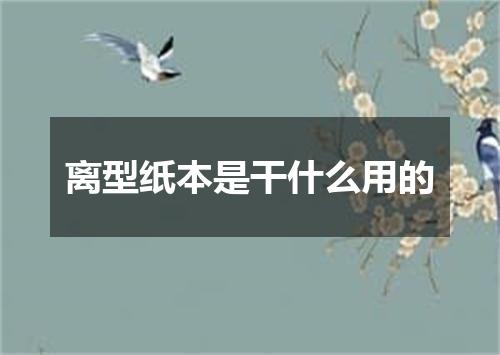 离型纸本是干什么用的