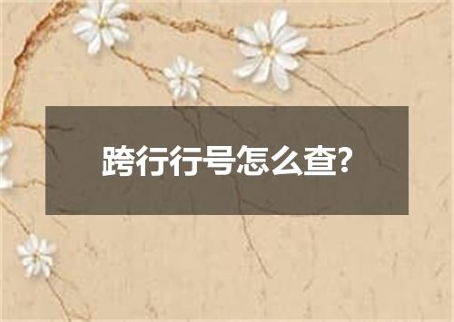 跨行行号怎么查?