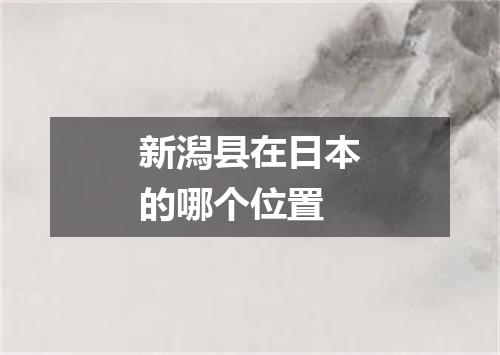 新潟县在日本的哪个位置