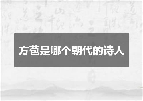 方苞是哪个朝代的诗人