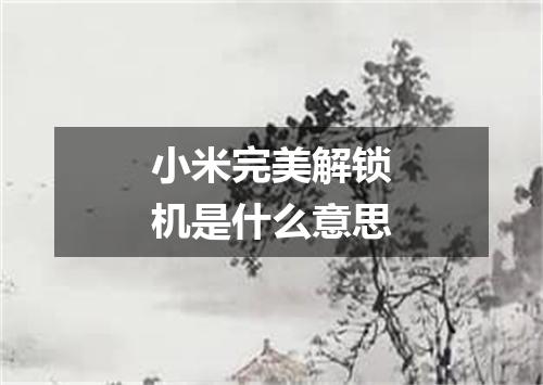 小米完美解锁机是什么意思