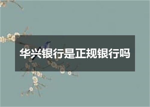 华兴银行是正规银行吗