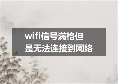 wifi信号满格但是无法连接到网络