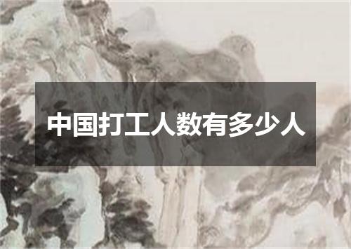 中国打工人数有多少人