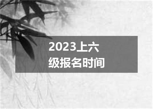 2023上六级报名时间