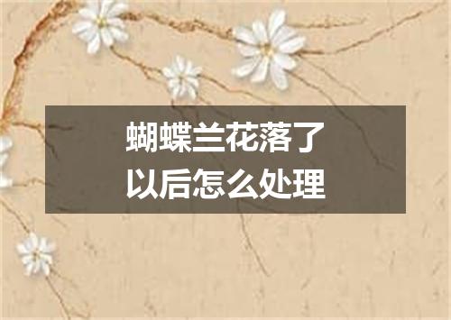 蝴蝶兰花落了以后怎么处理