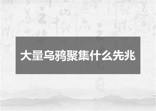 大量乌鸦聚集什么先兆