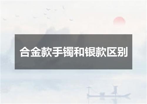 合金款手镯和银款区别