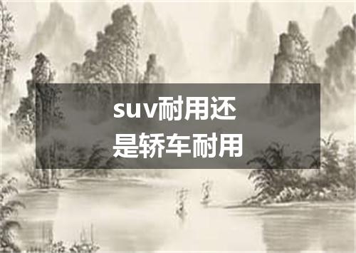 suv耐用还是轿车耐用
