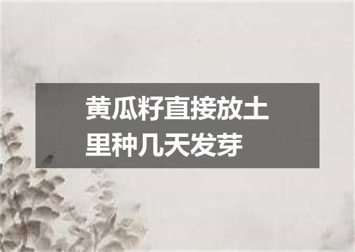 黄瓜籽直接放土里种几天发芽